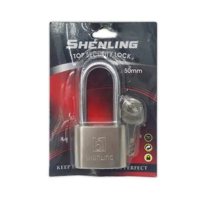 Metal Padlock 50mm Long Arm Silver