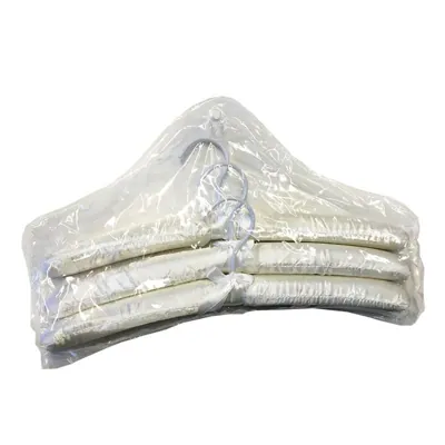 Clothes Hanger - 3pc Satin Adult White