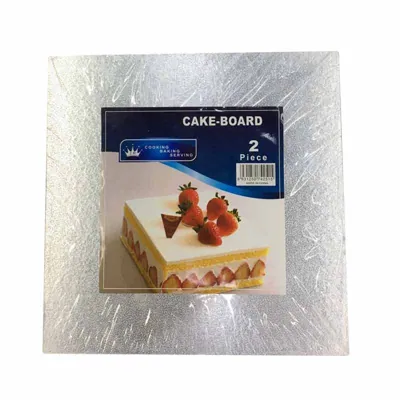 Foil Cake Board Sqr 2pc 20cm/2mm