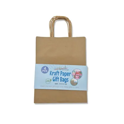 Gift Bag Kraft Paper PK4 21x11x27cm