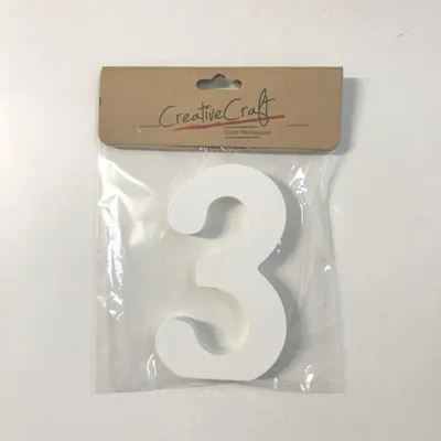 Craft Wood Numbers 10cm 1.2cm Thick "3"