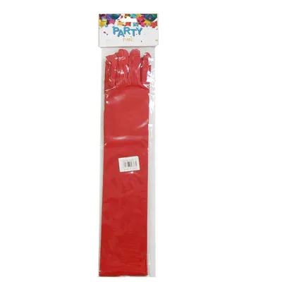 Party Gloves Long 42.5cm Red