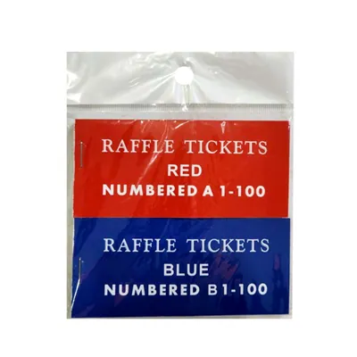 Raffle Tickets Red/blue 1-100