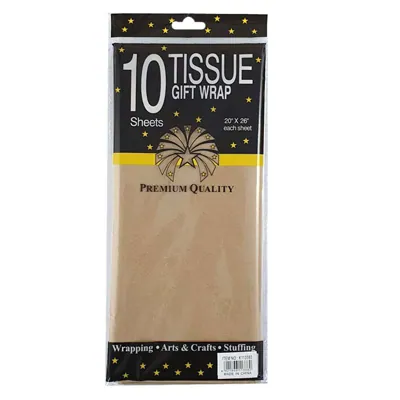 10pc Tissue Paper 50.8x66cm Brown