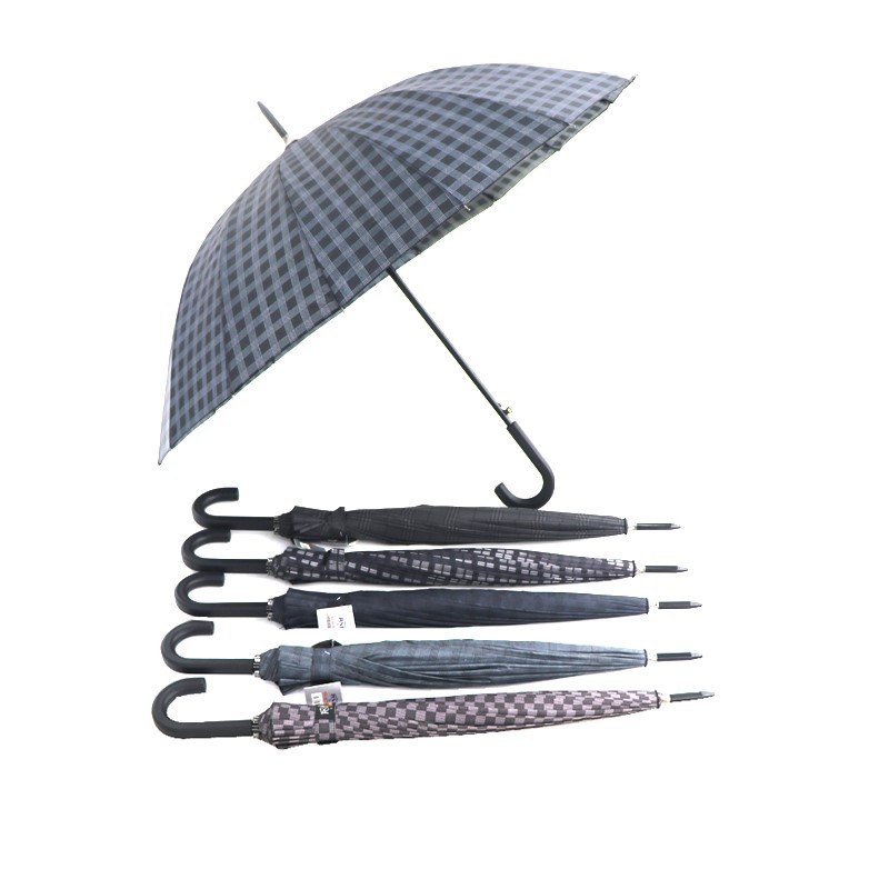 Rain Umbrella Streight Auto Hooked Handle 60CMX16K 6 Assorted — photo 1 of 1