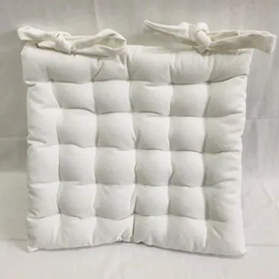 Chair Cushion White Calico 40x40cm