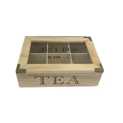 Wooden Tea Box 6 Section 22.8X15.2X7CM