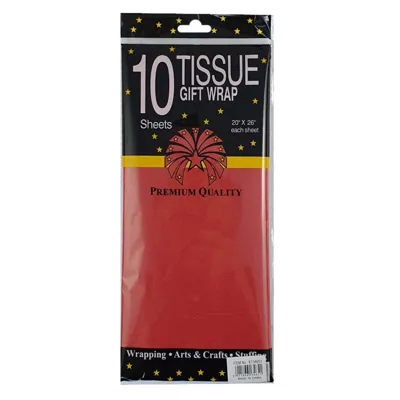 10pc Tissue Paper 50x66cm Red