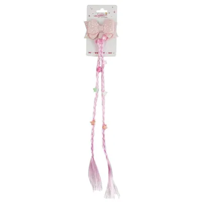 Kids Hair Clip 1pc+ 2pc Clips with Long Braids