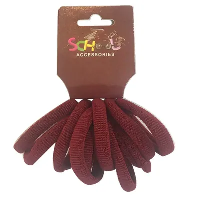 School Burgundy Hair Bands 10pc