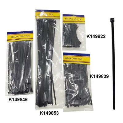 Cable Ties Black 3.6x150mm 60pk