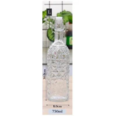 Glass Water Bottle 750ML 8X8X30CM