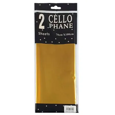 Cello Wrap 2pc 70x100cm Gold