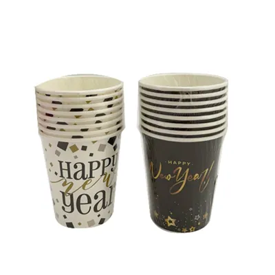 New Year Paper Cups 8pk 9oz