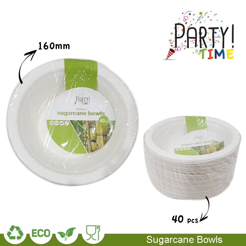 40pk Sugarcane Rnd Bowls 160mm — photo 1 of 1