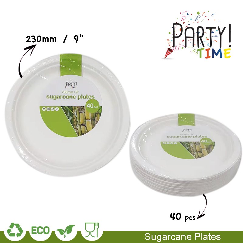 40pk Sugarcane Plates 230mm — photo 1 of 1
