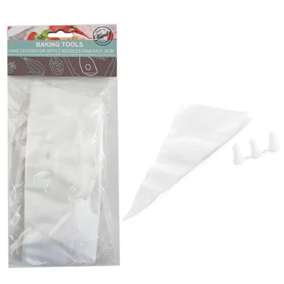 Baking Cake Decorator Dia 16XH30CM 3pc Plastic Nozzles