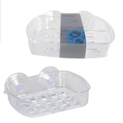Bath Room Soap Dish with Suction 13.5x9.5x3.3cm