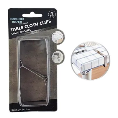 S/steel Table Cloth Clips 4pc 5x4x1.2cm
