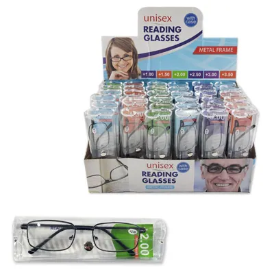 Reading Glasses with Case Metal Frame