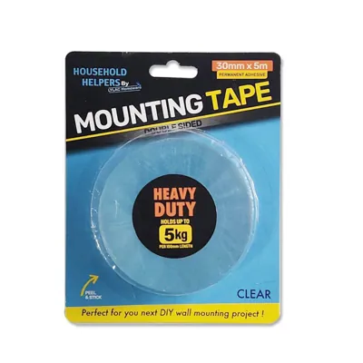Mounting Tape Clear Heavy Duty 30mm x5m