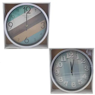 Clock Plastic Rnd 30cm Ocean Blue