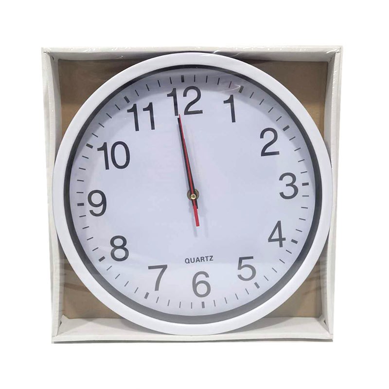 Clock - Plastic Rnd 30CM White/Silver Frame — photo 1 of 1