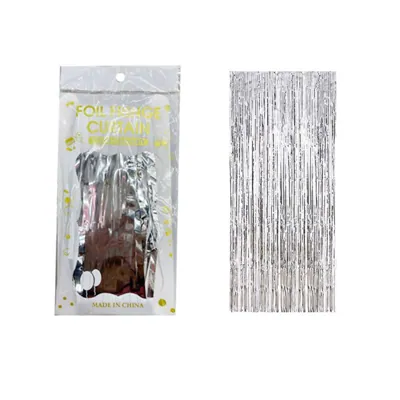 Foil Fringe Curtain 1x2m Silver