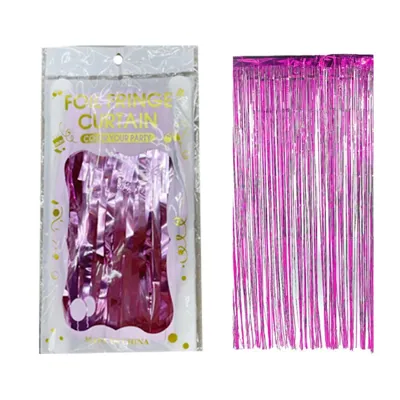 Foil Fringe Curtain 1x2m Pink