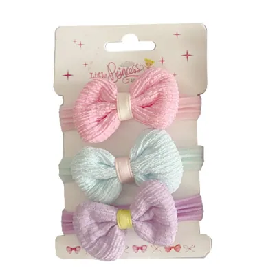 Kids Hair Bands with Bow 3pc