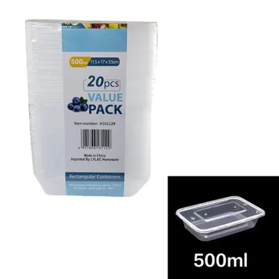 500ML Takeaway Containers PK20