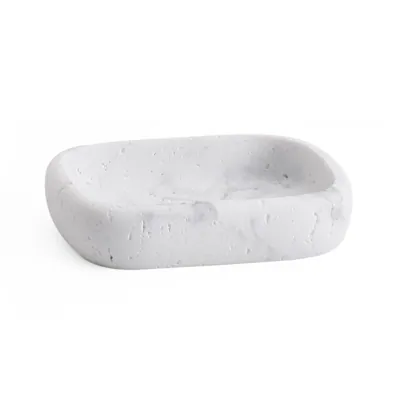 Bathroom Stone Look Soap Dish 11.8x9.2x2.6cm