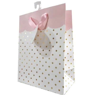 Pink Wavy-Cuff Gift Bag (XL)
