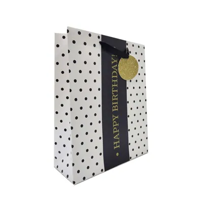Black Dots Birthday Gift Bag (Large)