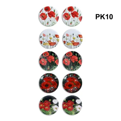 Poppy Pin Button 10pk 2.5cm