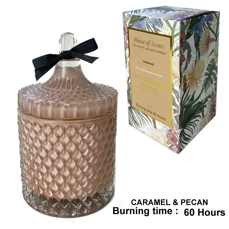 Glass Candle Giftbox D10xH18cm Salted Caramel & Pecan 400G — photo 1 of 1