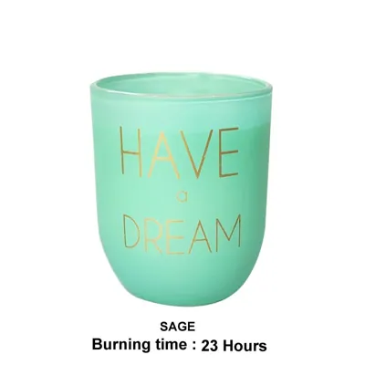 Glass Candle D7xH8cm Sage 135G