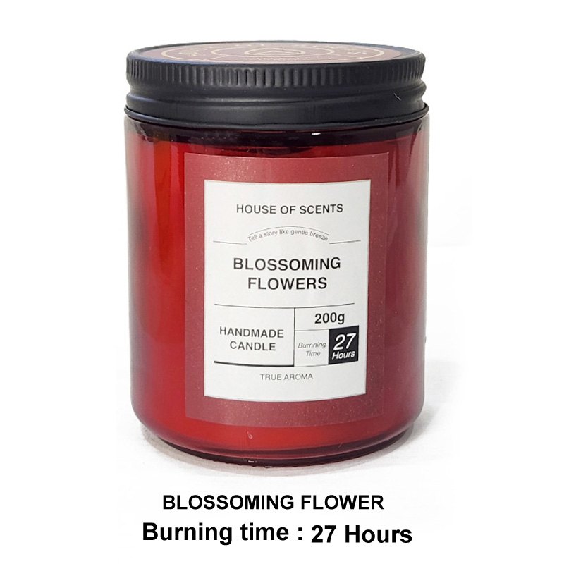Glass Candle W/Lid D7xH9cm Blossoming Flowers 200G — photo 1 of 1