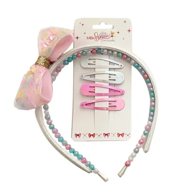 Kids Hair Set 2pc Headbands+ 4pc Hair Clips
