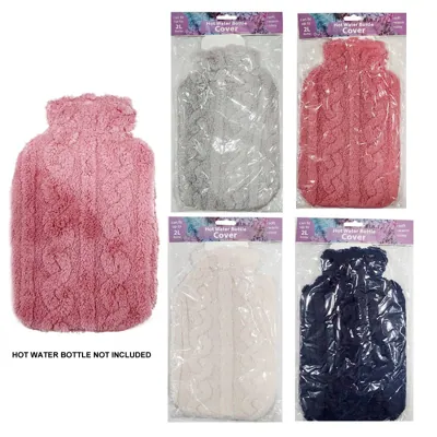 Hot Water Bottle Cover Fluffy Jacquard 34x18cm