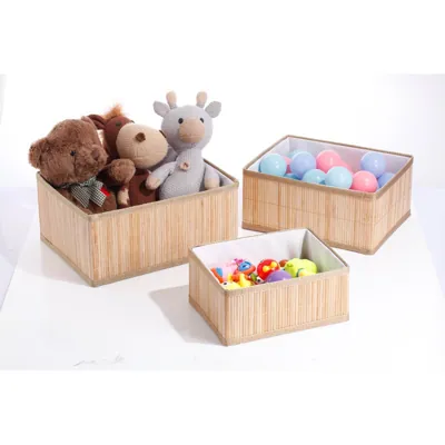 S/3 Bamboo Storage Basket 33X26X15CM Rect