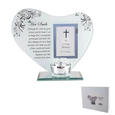 Glass Candle Holder-HER Smile 19x15cm