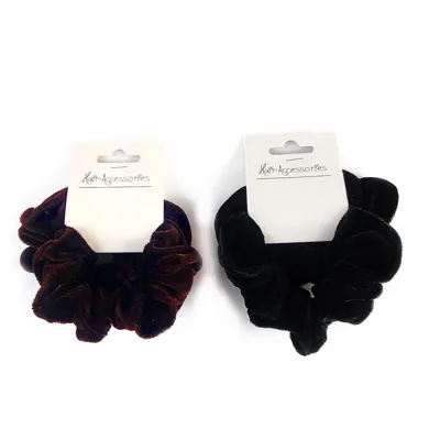 Hair Scrunchies 2pc Mixed Black/ Brown