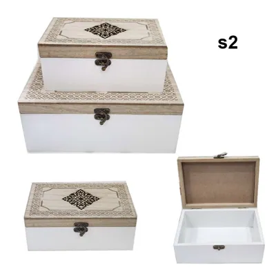 Wooden Box Carved Lid 24x15x10cm