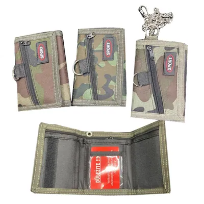 Velcro Wallet Camouflage with Keychain