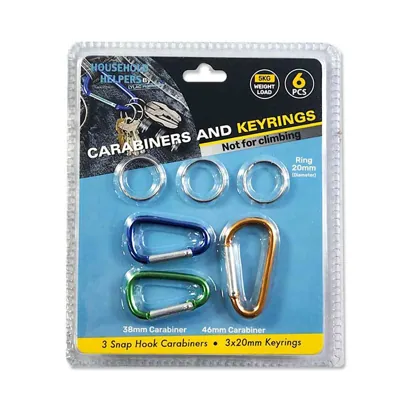 Carabiner and Rings 6pc