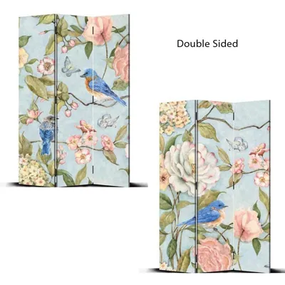 Canvas Screen Blue Wren 38x180x2.5cm
