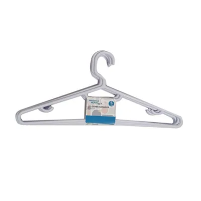 Clothes Hangers-white 5pc 38.5x17cm