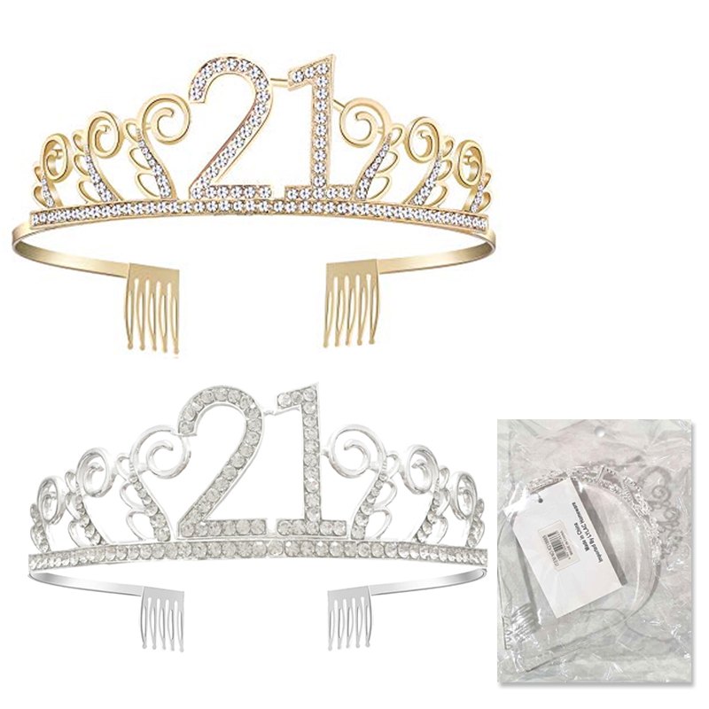Party Tiara Crystal "21" Mix 6 Each Colour — photo 1 of 1