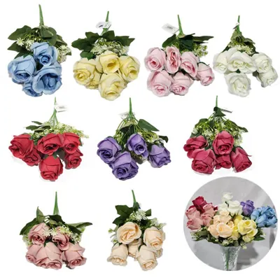 Flower Bunch - 6hd Roses with Baby Breath
